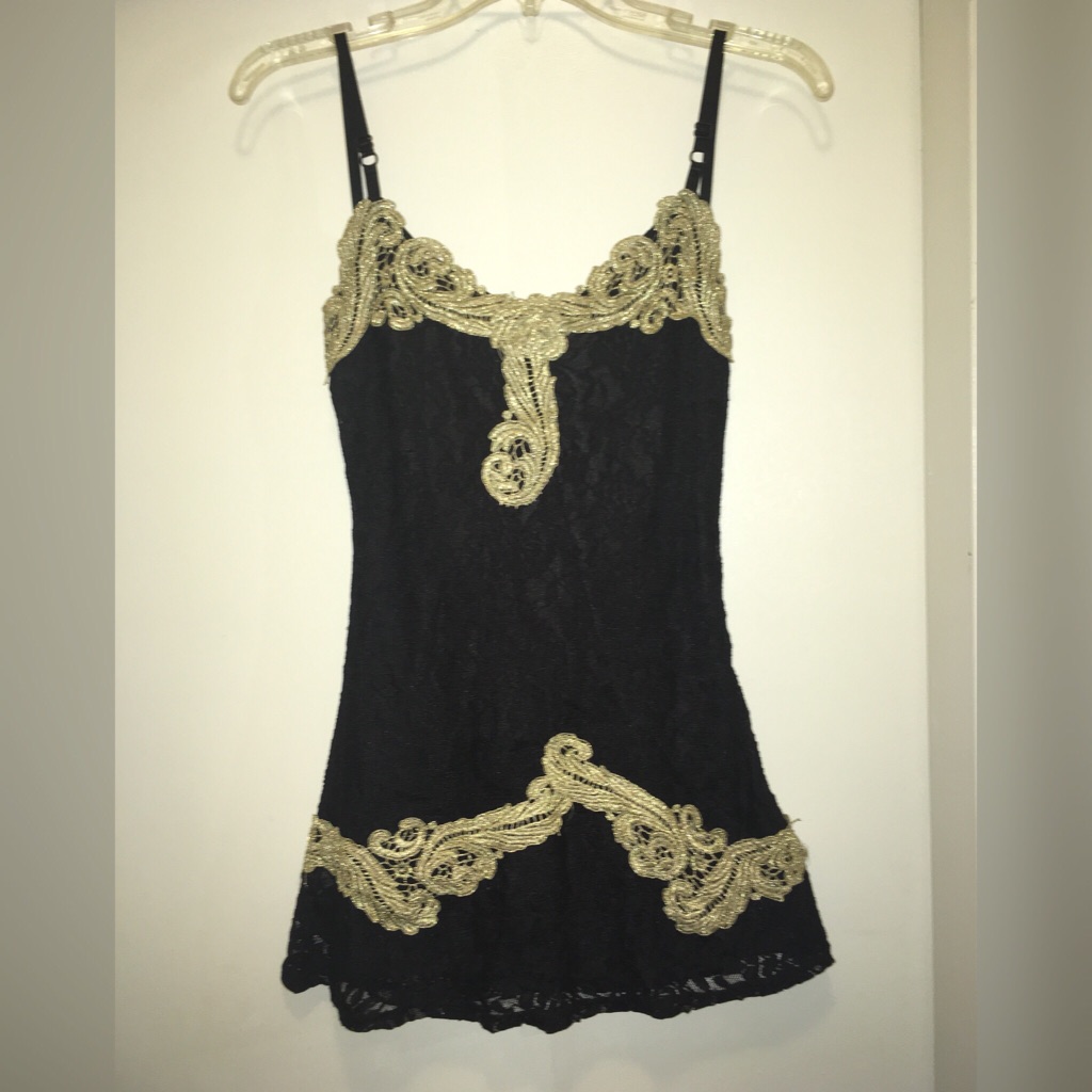 Black And Gold Lace Dress